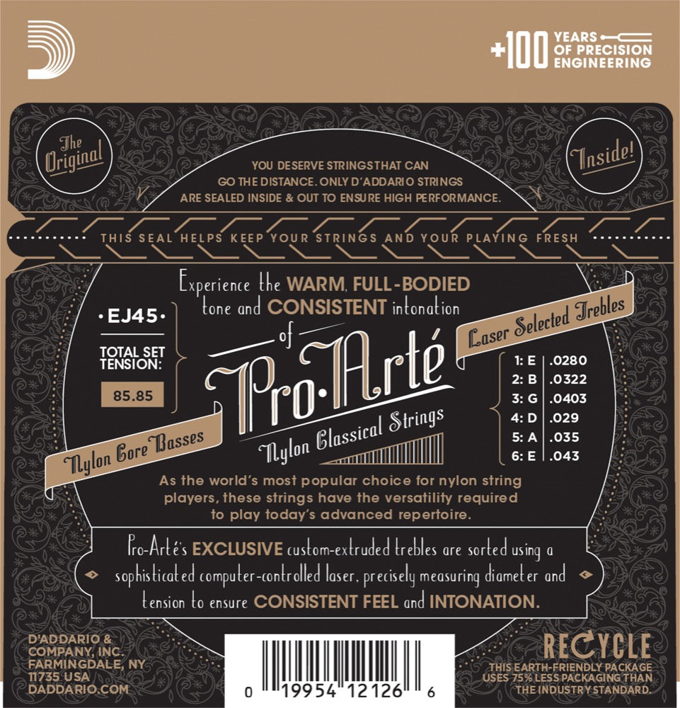 D'Addario Pro Arté EJ45 Normal Tension Nylonsträngar