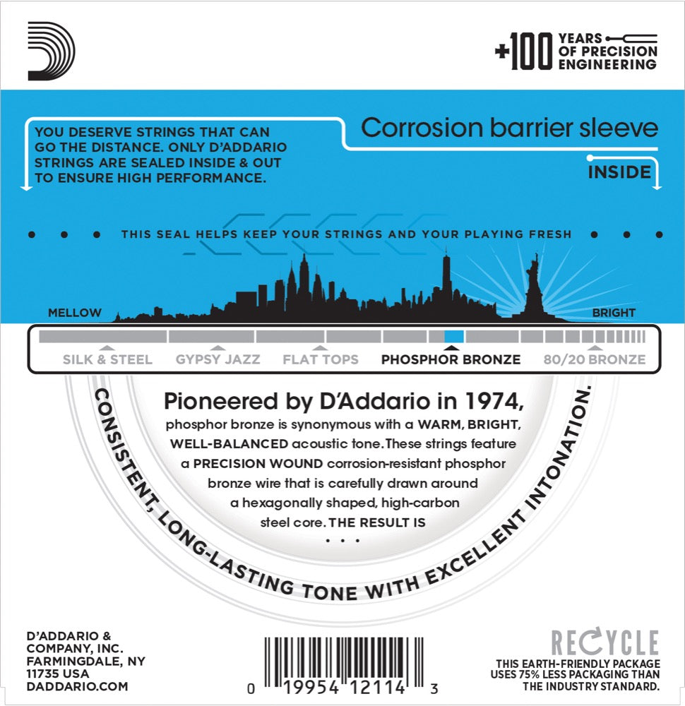 D'Addario EJ16 Phosphor Bronze Light 012-053