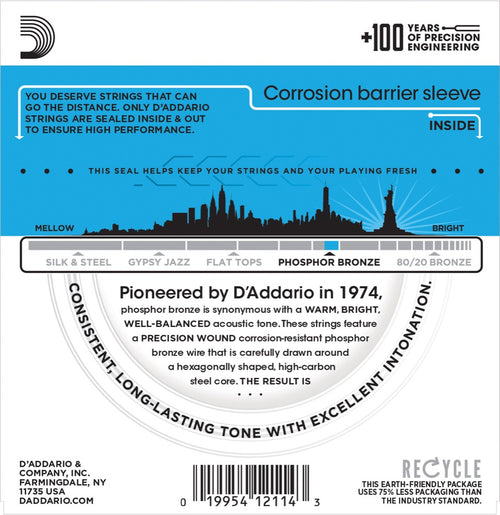 D'Addario EJ16 Phosphor Bronze Light 012-053