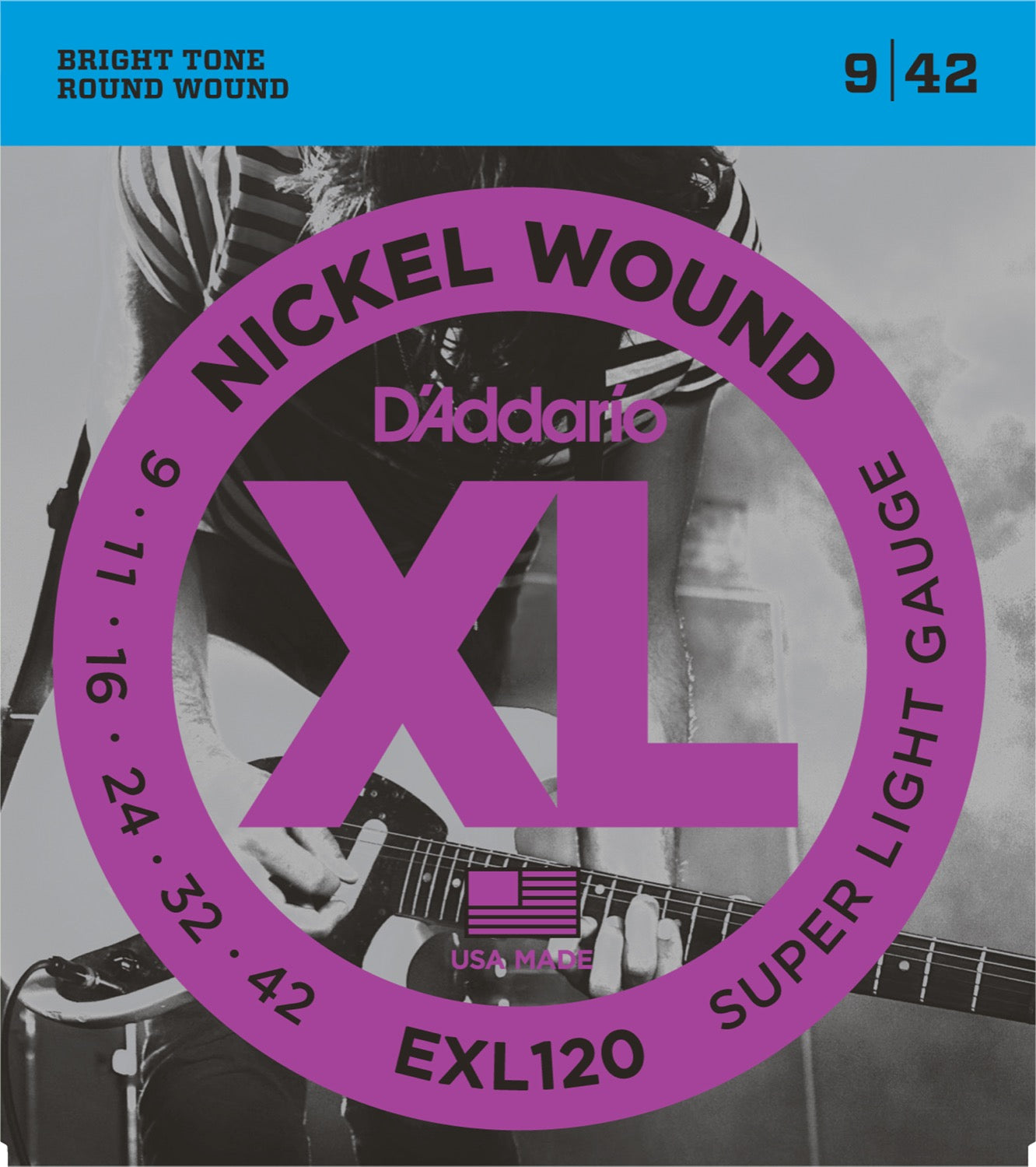 D'Addario XL Nickel Wound EXL120 Super Light (09-42)