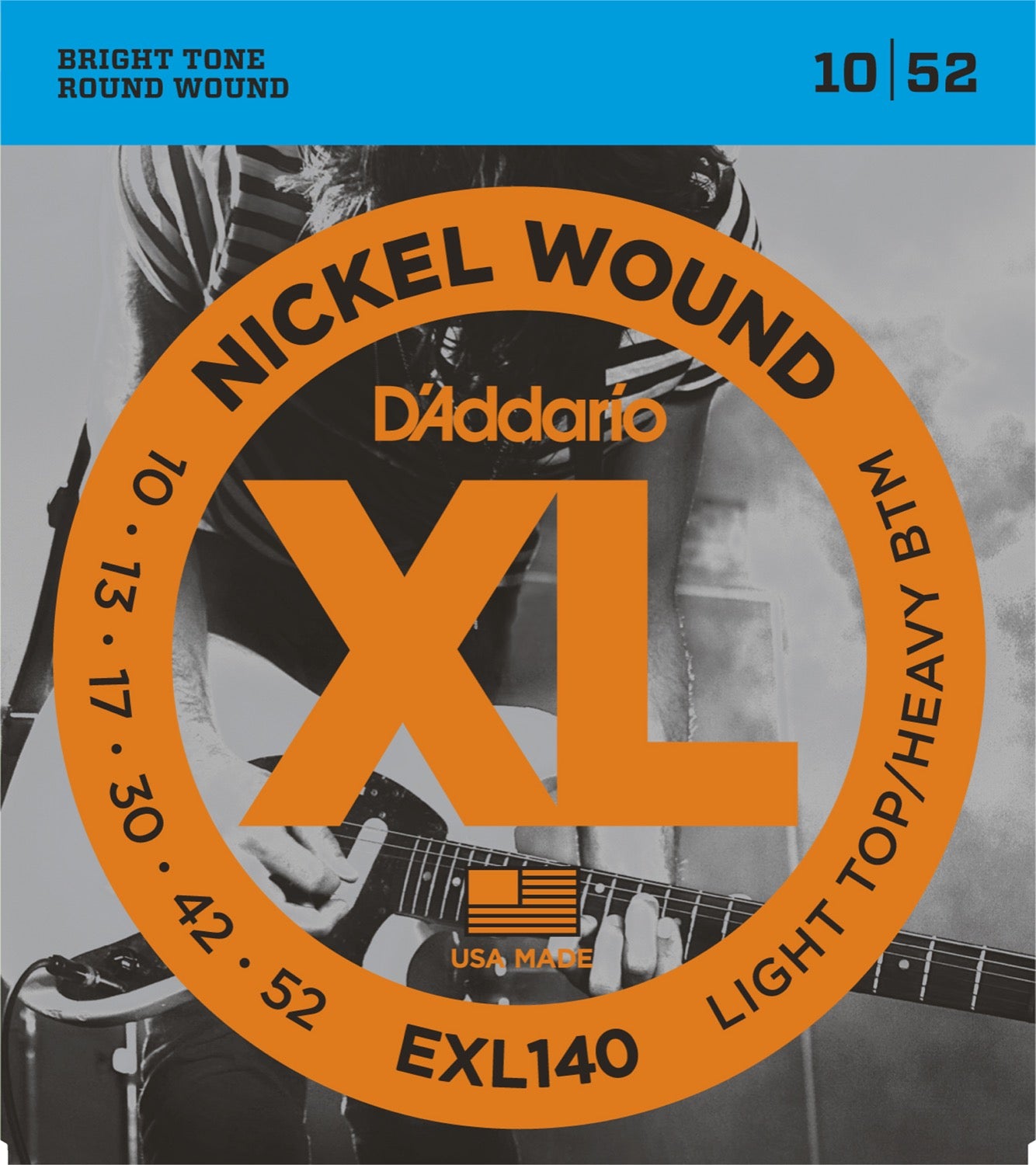 D'Addario XL Nickel Wound EXL140 Light Top/Heavy Bottom (10-52)