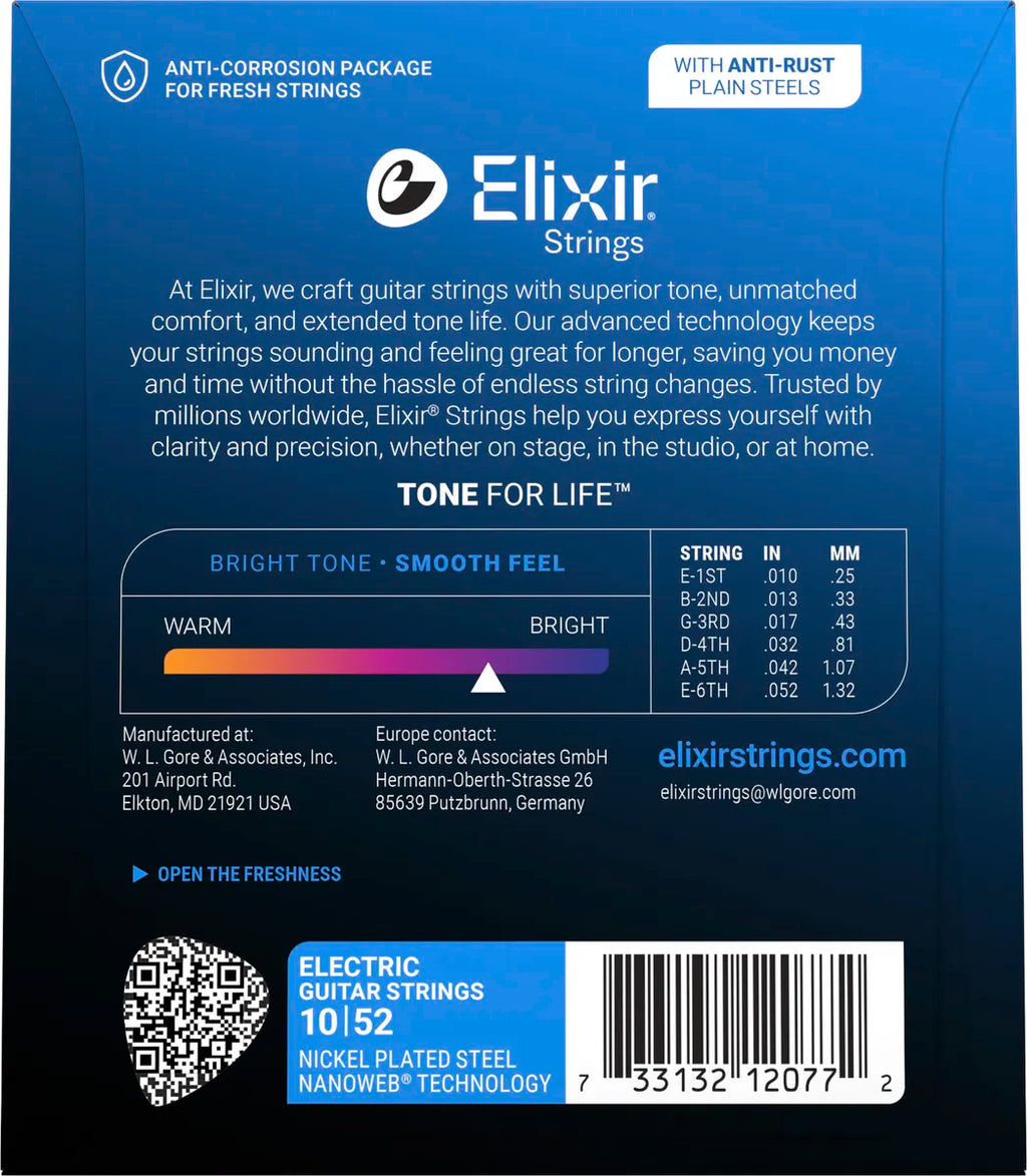 Elixir Nanoweb Light Heavy 10-52