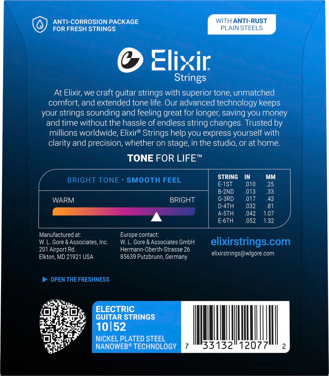 Elixir Nanoweb Light Heavy 10-52