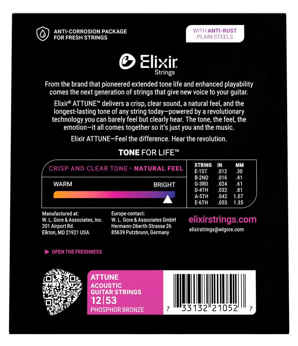 Elixir Attune Phosphore Bronze Light 12-53