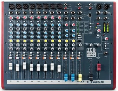 A&H ZED60-14FX 8 Mic/Line Inputs, 2 Stereos, 60mm faders, US
